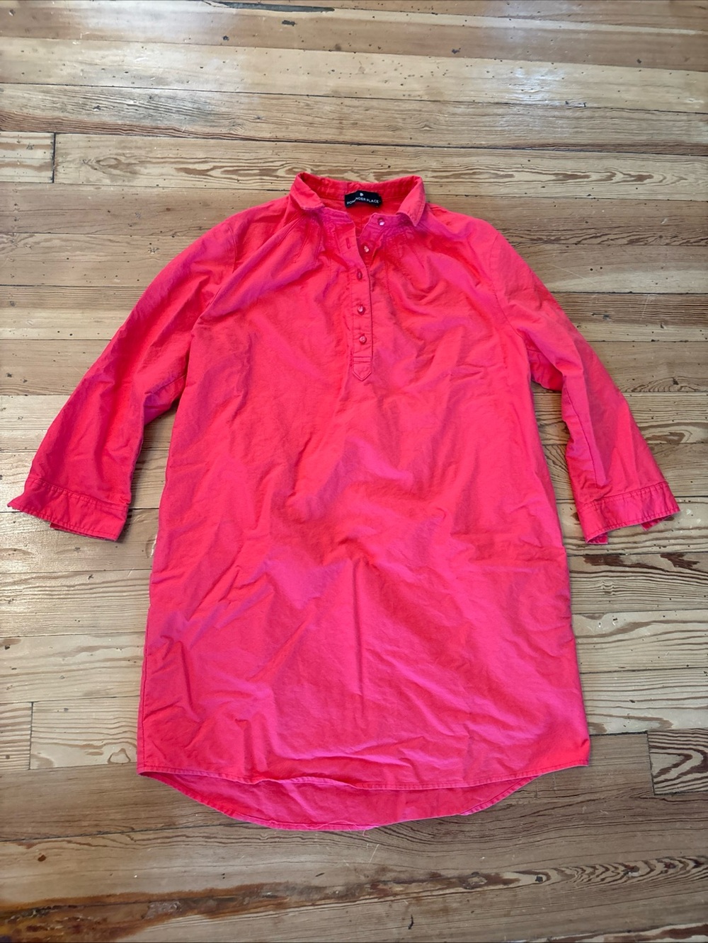 Pomander Place Tuckernuck Polly Shirt Dress Sz XL Red Minimalist Preppy
